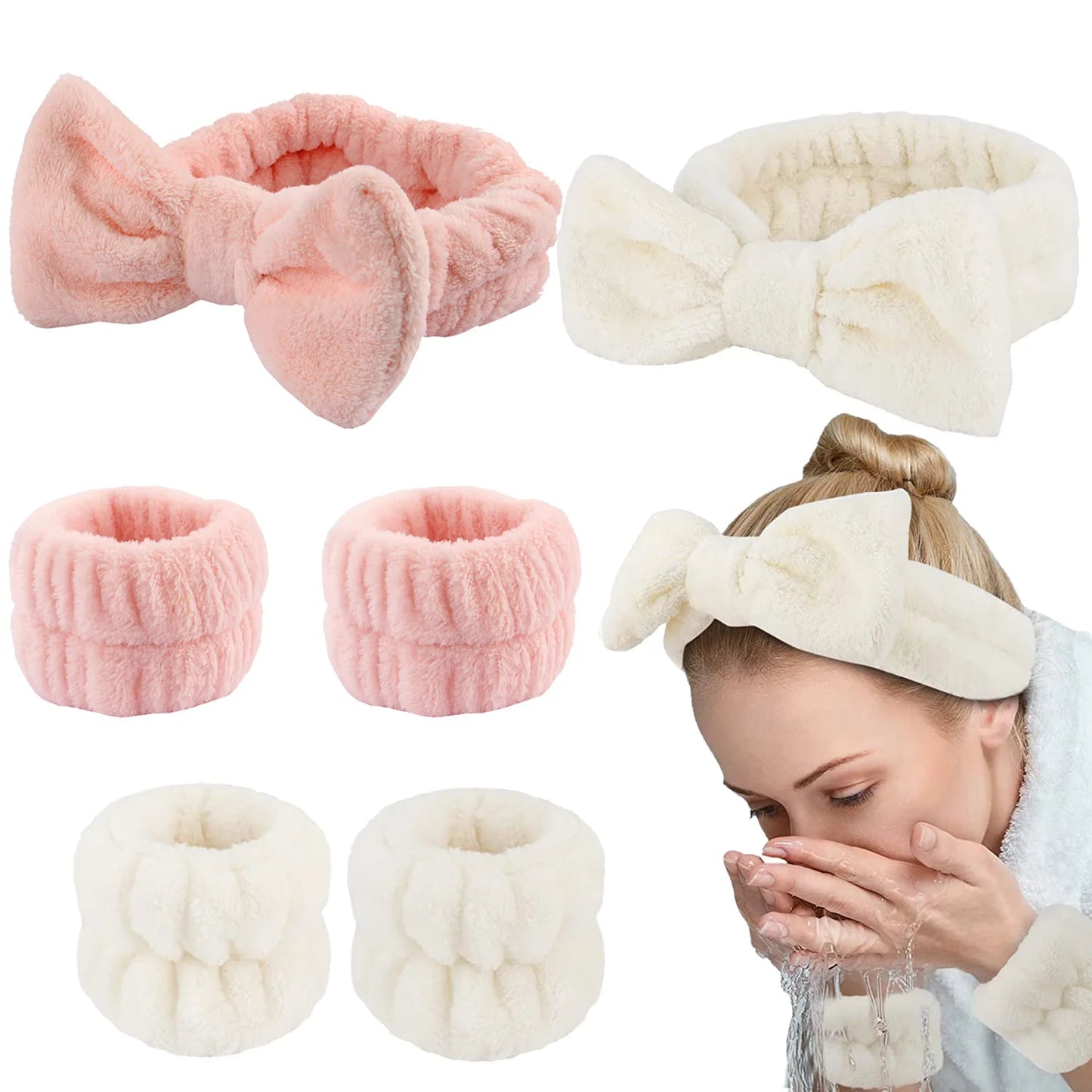 Headbands de coral fleece absorvente